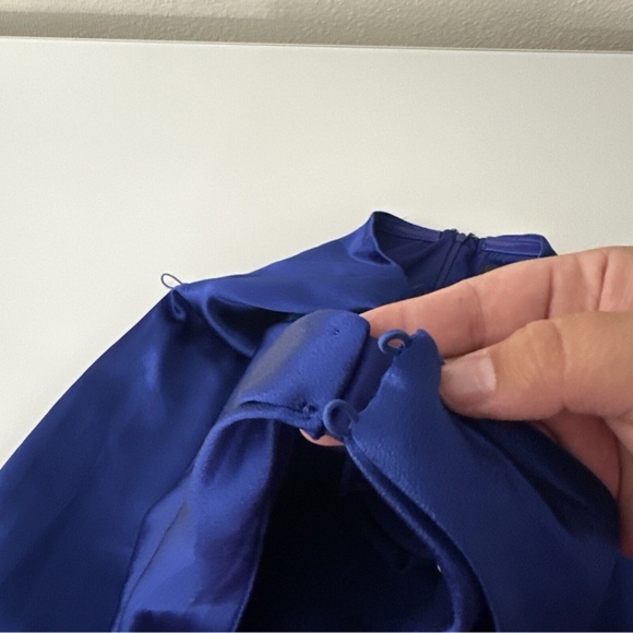 NEW Aidan by Aidan Mattox [ 6 ]‎ Satin Cowl Neck Gown in Royal Sapphire - Picture 5 of 16